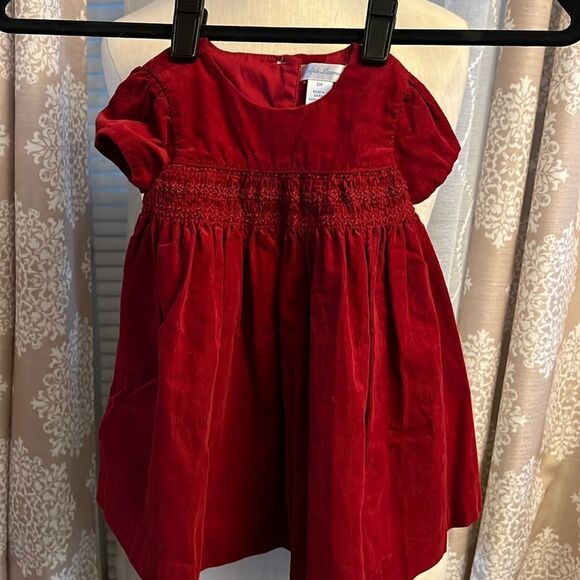 NWT Ralph Lauren Baby Red Corduroy Dress w/ Diaper Cover | Size 6M | Holiday Per - Picture 1 of 5